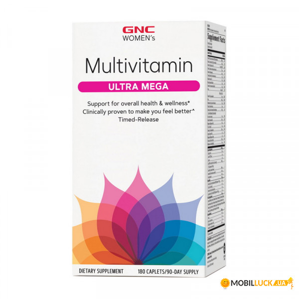  GNC Womens Ultra Mega Multivitamin 180 caplets