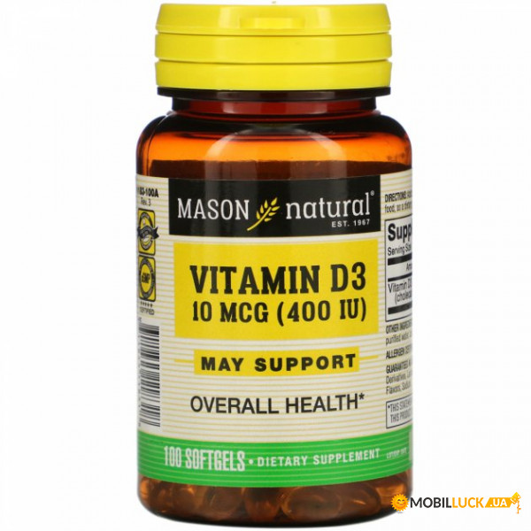 ³ D3 Mason Natural Vitamin D3 400  100  