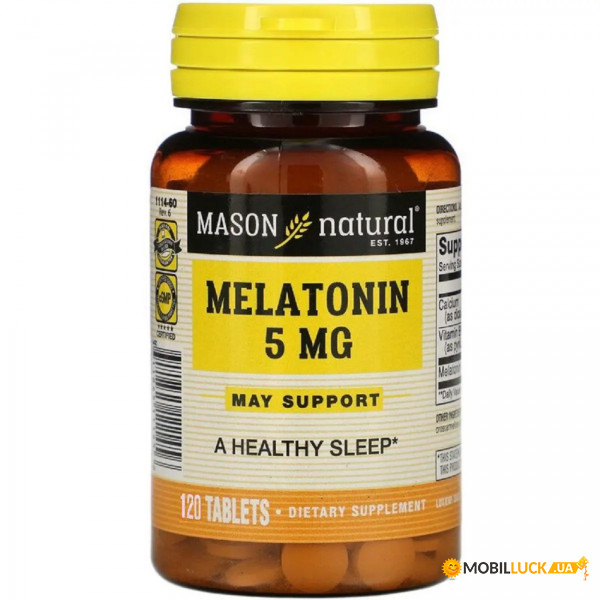  Mason Natural Melatonin 5 mg 120  