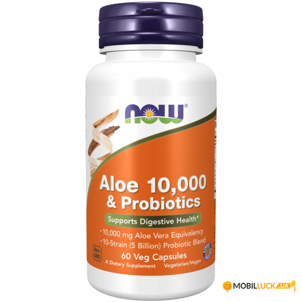  NOW Aloe 10000 Probiotics 60 vegcapsules