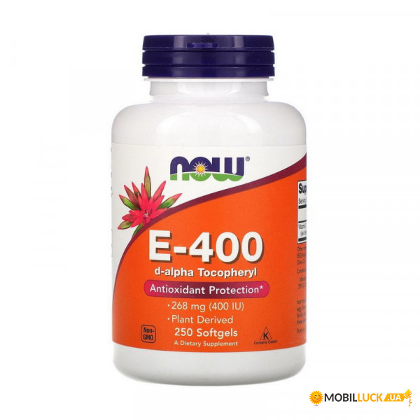  NOW E-400 d-alpha Tocopheryl 250 softgels