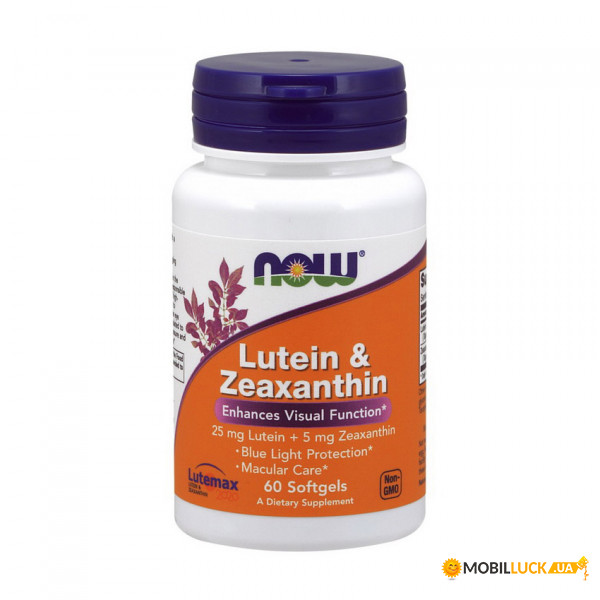  NOW Lutein & Zeaxanthin 60 softgels