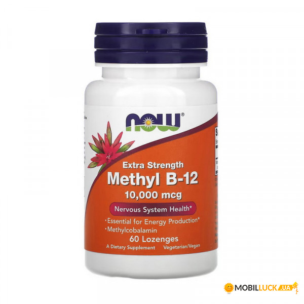  NOW Methyl B-12 10000 mcg 60 Lozenges