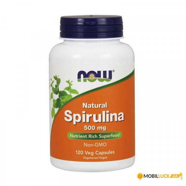  NOW Natural Spirulina 500 mg 120 veg caps