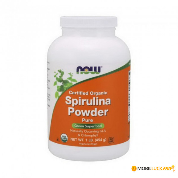  NOW Organic Spirulina Powder 454 g pure