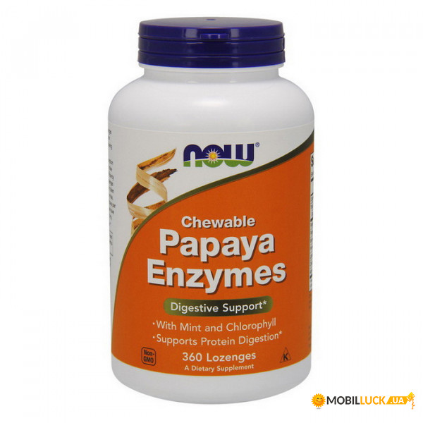  NOW Papaya Enzyme Chewable 360 lozenges