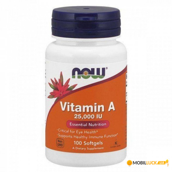  A Now Foods (Vitamin A) 25000  100  (NOW-00340)