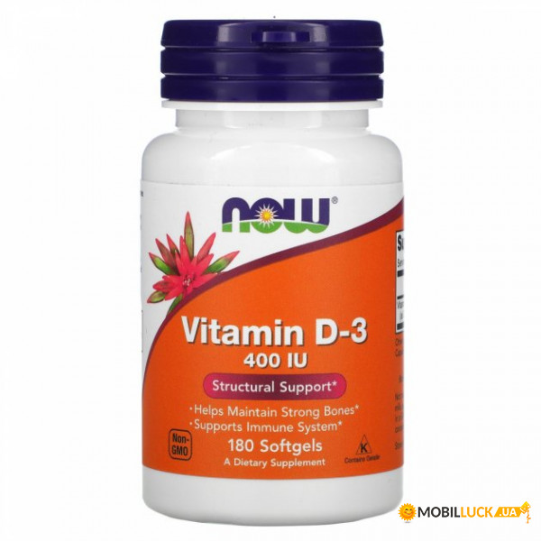 ³ 3 Now Foods Vitamin D-3 400  180 ' 