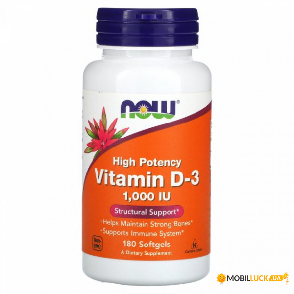 ³ 3 Now Foods Vitamin D-3 1000  180  