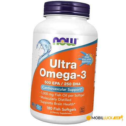  3 Now Foods Ultra Omega-3 Fish Gelatin 180 (67128027)