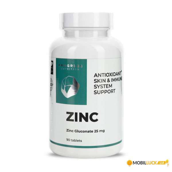  Progress Nutrition Zinc Gluconate 25 mg 90 tab