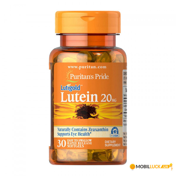  Puritans Pride Lutein 20 mg 30 softgels