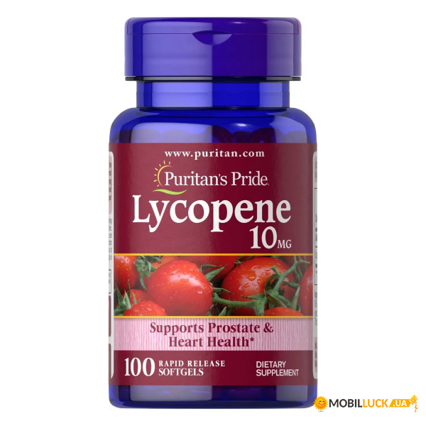  Puritan's Pride Lycopene 10mg 100 softgels