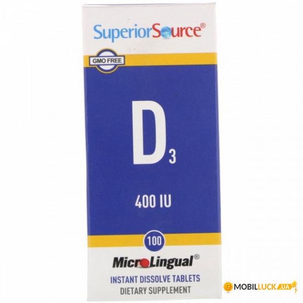  D3, MicroLingual,Superior Source, 400 , 100 