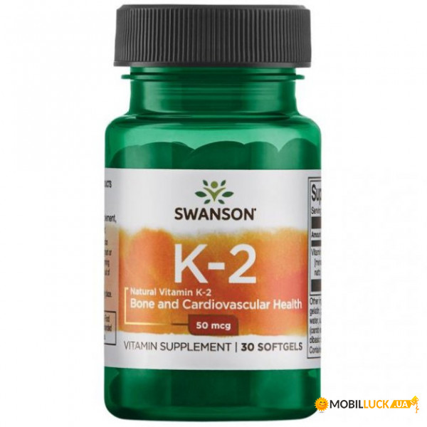   -2, Vitamin K-2 - Natural, Swanson, 50 , 30 