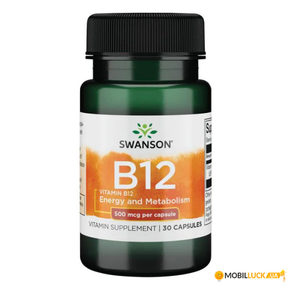  Swanson Vitamin B12 500mcg 30caps