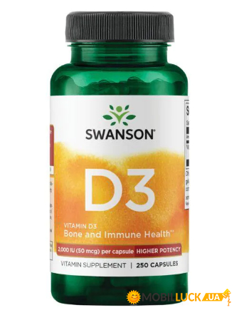 ³   Swanson Vitamin D3 2000IU (50mcg) - 250caps