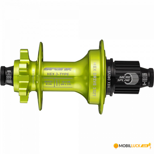   SPANK HEX J-Type Boost R148 Microspline 32H, Green (C04HJ12E50MASPK)