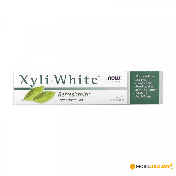   NOW Xyli White Toothpaste Gel 181 g refreshmint