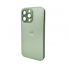   AG Glass Matt Frame Color Logo Apple iPhone 14 Pro Max Light Green (AGMattFrameiP14PMLGreen)