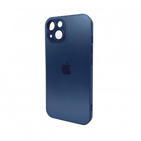   AG Glass Matt Frame Color Logo Apple iPhone 15 Navy Blue (AGMattFrameiP15Blue)