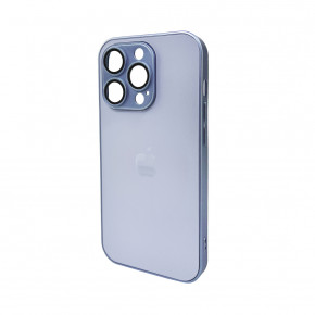   AG Glass Matt Frame Color Logo Apple iPhone 15 Pro Sierra Blue (AGMattFrameiP15PLBlue)