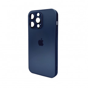   AG Glass Matt Frame Color Logo Apple iPhone 15 Pro Max Navy Blue (AGMattFrameiP15PMBlue)