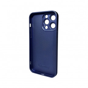   AG Glass Matt Frame Color Logo Apple iPhone 15 Pro Max Navy Blue (AGMattFrameiP15PMBlue) 3