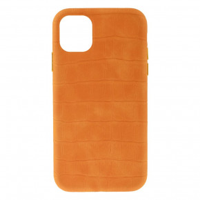  Leather Croc Case Apple Iphone 11 Orange 3