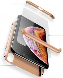 - GKK 3 in 1 Hard PC Case Apple iPhone XS Gold 3