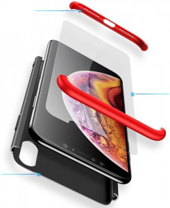 - GKK 3 in 1 Hard PC Case Apple iPhone XS Red/Black 3