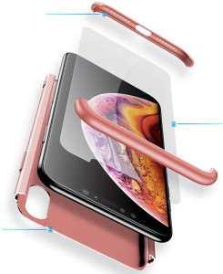 - GKK 3 in 1 Hard PC Case Apple iPhone XS Rose Gold 3