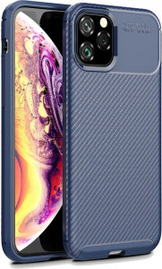 - Ipaky Carbon Fiber Series/Soft TPU Case Apple iPhone 11 Pro Max Navy Blue