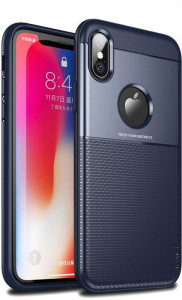 - Ipaky Shield Series/Elegant Grid Design TPU Hybrid Case Apple iPhone X Blue