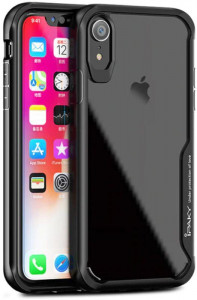 - Ipaky Cucoloris Series/TPU Frame Anti-Scratch PC Case iPhone XR Black #I/S