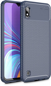 - Ipaky Carbon Fiber Series/Soft TPU Case Samsung Galaxy M10 Blue