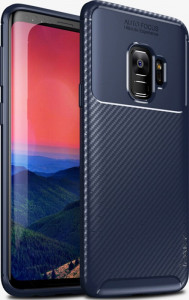 - Ipaky Carbon Fiber Series/Soft TPU Case Samsung Galaxy S9 Blue