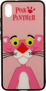 - Toto Cartoon Print Glass Case Xiaomi Redmi 7A Pink Panther