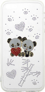 - Toto TPU case with stones iPhone SE/5/5S Panda Transparent