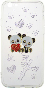 - Toto TPU case with stones iPhone 6/6S Panda Transparent