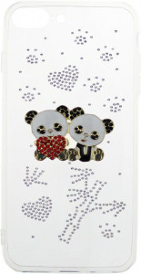 - Toto TPU case with stones iPhone 7 Plus/8 Plus Panda Transparent