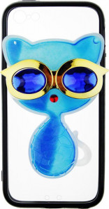 - Toto TPU Case Decorative Stones IPhone 5/5S/SE Cat Blue