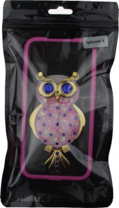 - Toto TPU Case Decorative Stones IPhone X Owl Pink 3