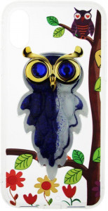 - Toto TPU Case Decorative Stones IPhone X Owls Purple