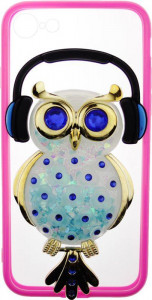 - Toto TPU Stones Case IPhone 7/8 Owl in Headphones Blue