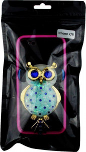 - Toto TPU Stones Case IPhone 7/8 Owl in Headphones Blue 3