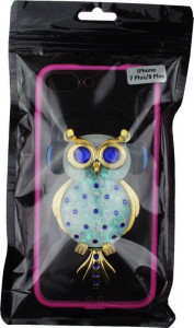 - Toto TPU Stones Case IPhone 7 Plus /8 Plus Owl in Headphones Blue 3