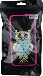 - Toto TPU Stones Case IPhone X Owl in Headphones Blue 3