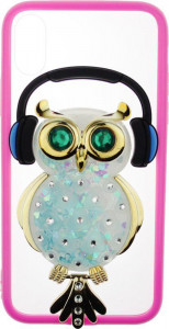 - Toto TPU Stones Case IPhone X Owl in Headphones Green