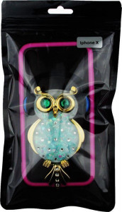 - Toto TPU Stones Case IPhone X Owl in Headphones Green 3